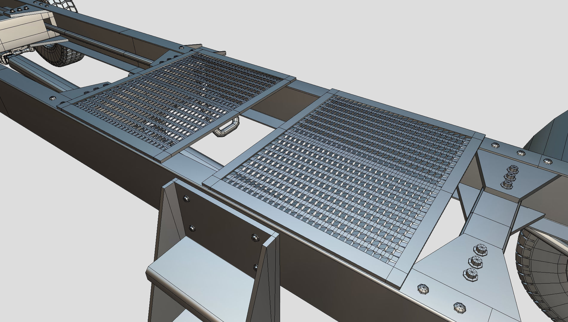 kenworth w900 1984 Chasis LowPoly Low-poly 3D model_17