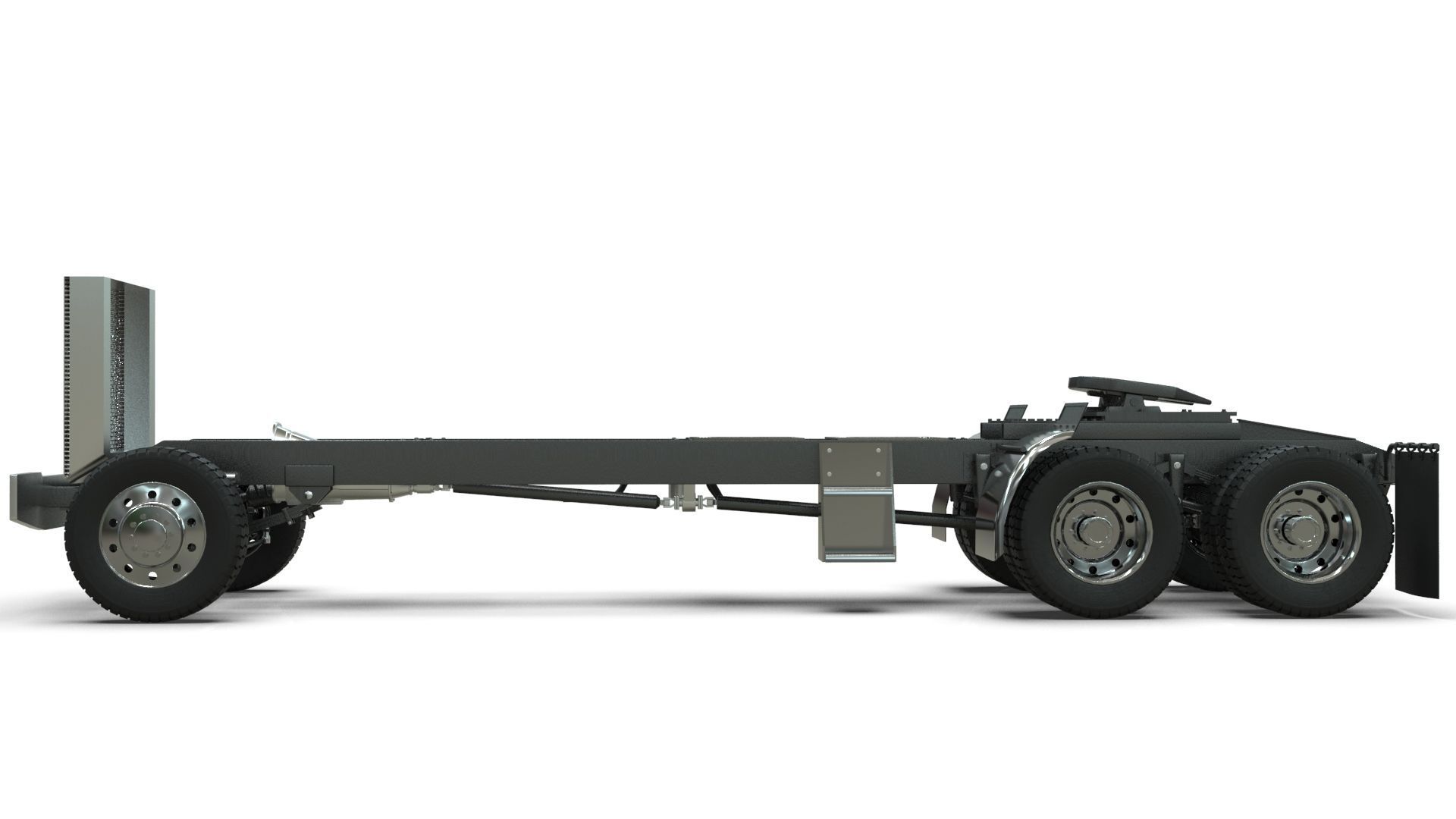 kenworth w900 1984 Chasis LowPoly Low-poly 3D model_2