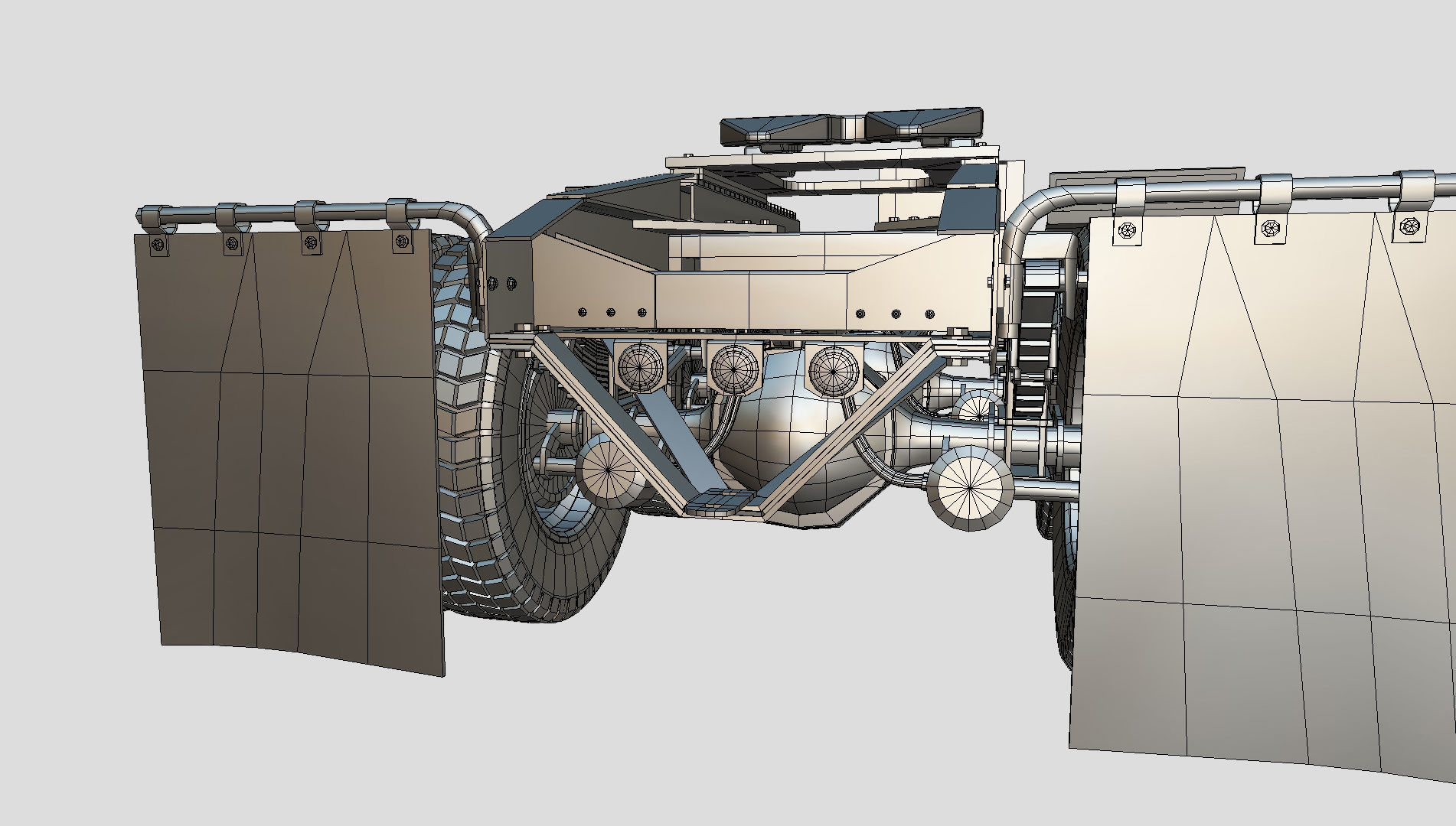 kenworth w900 1984 Chasis LowPoly Low-poly 3D model_16