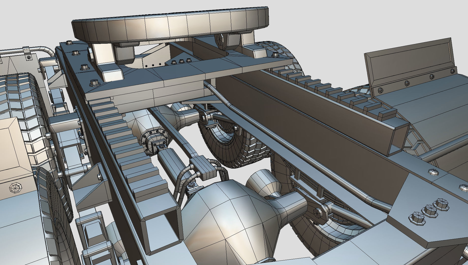 kenworth w900 1984 Chasis LowPoly Low-poly 3D model_24