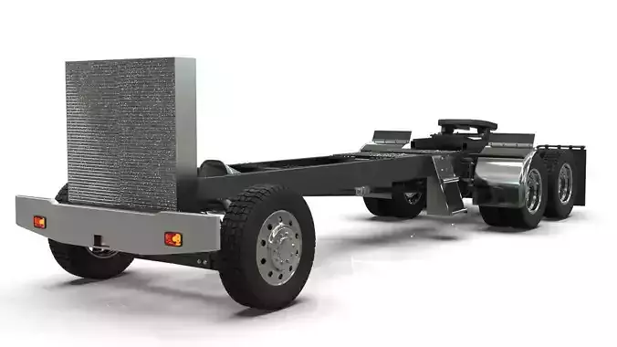kenworth w900 1984 Chasis LowPoly Low-poly 3D model