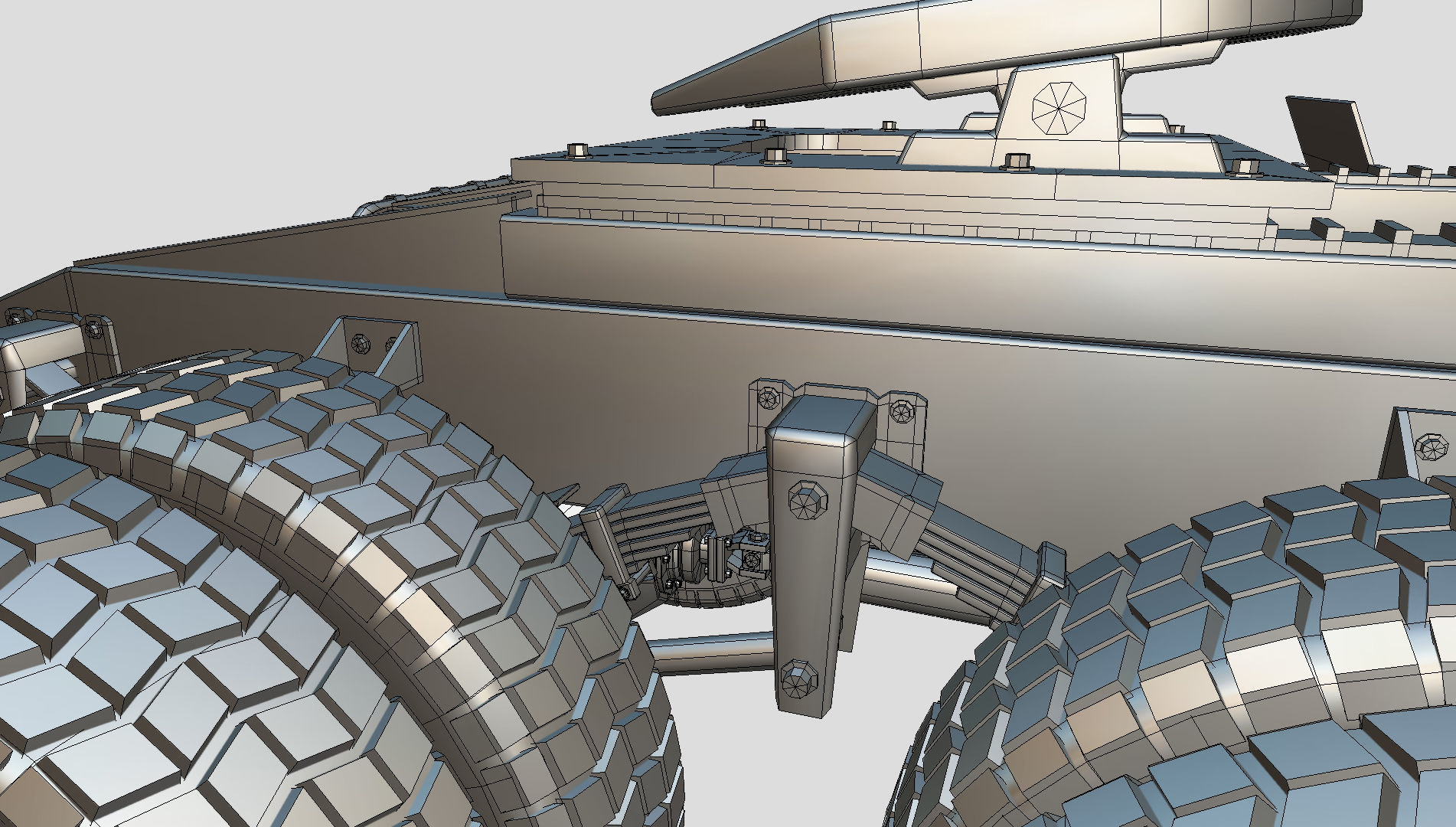 kenworth w900 1984 Chasis LowPoly Low-poly 3D model_25