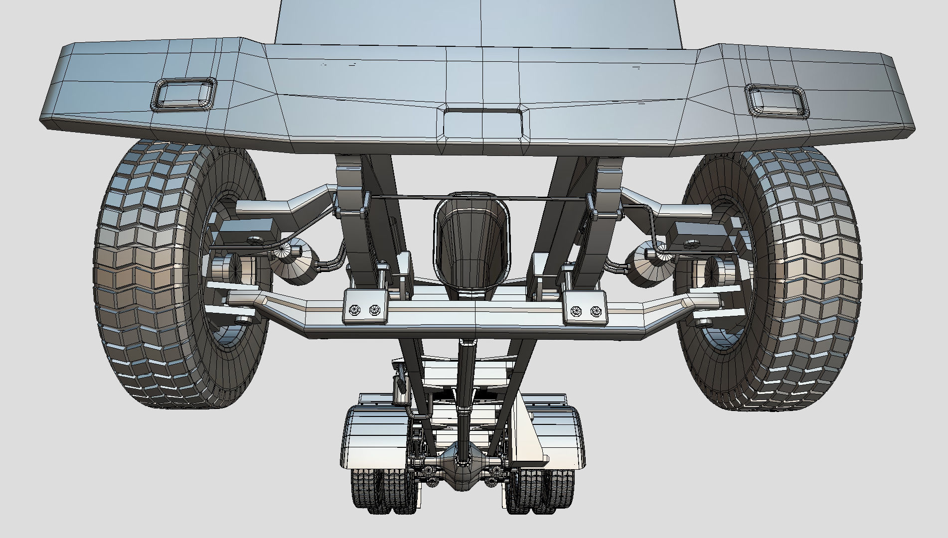 kenworth w900 1984 Chasis LowPoly Low-poly 3D model_20
