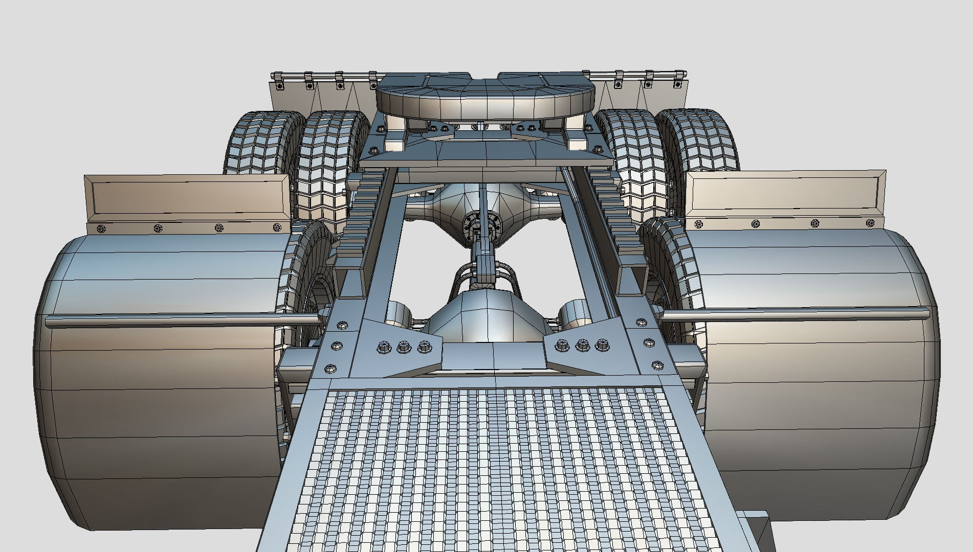 kenworth w900 1984 Chasis LowPoly Low-poly 3D model_22