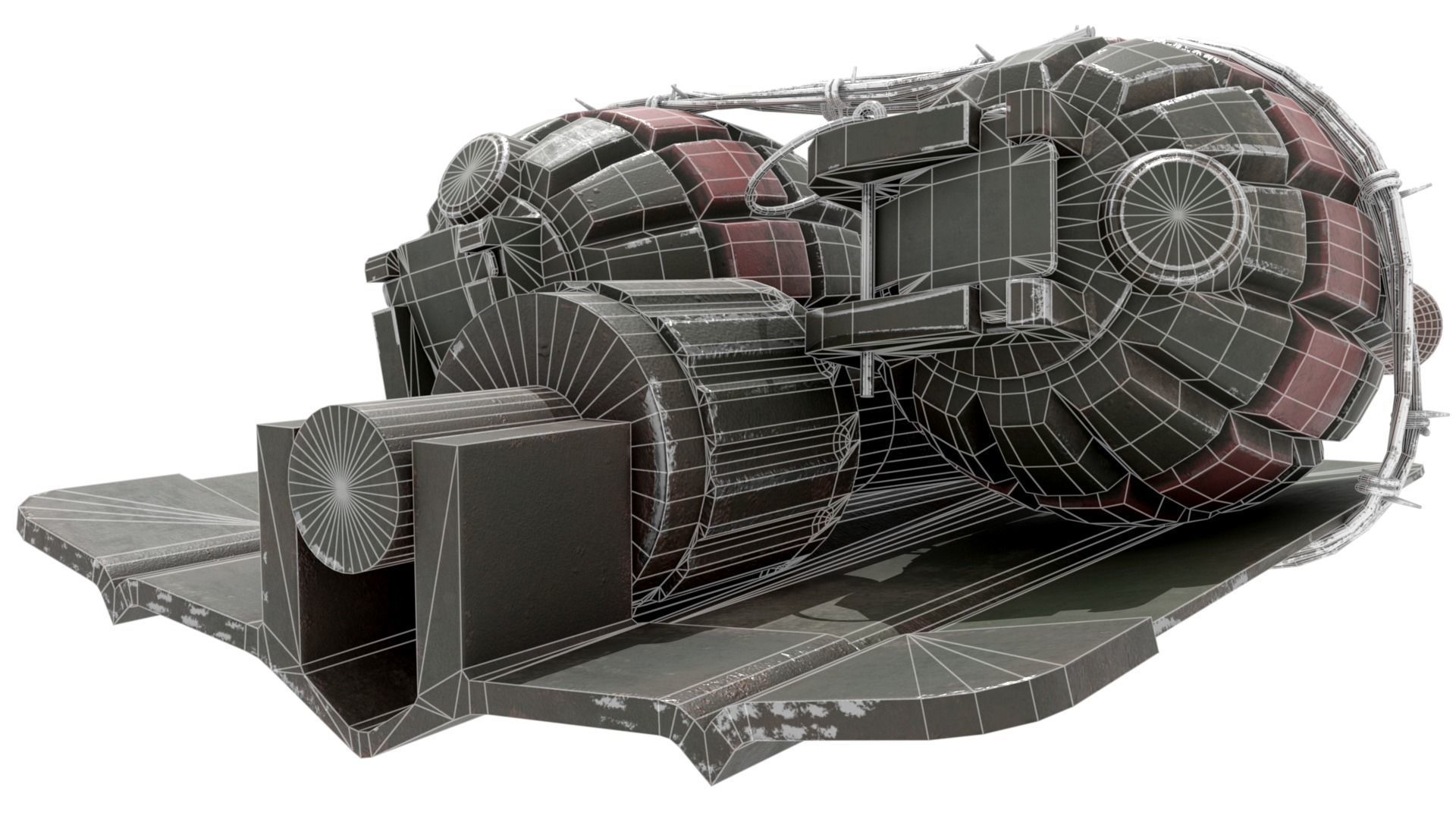 WW2 Improvised Exposive - Folding Shovel Stick Grenade 3D model_15