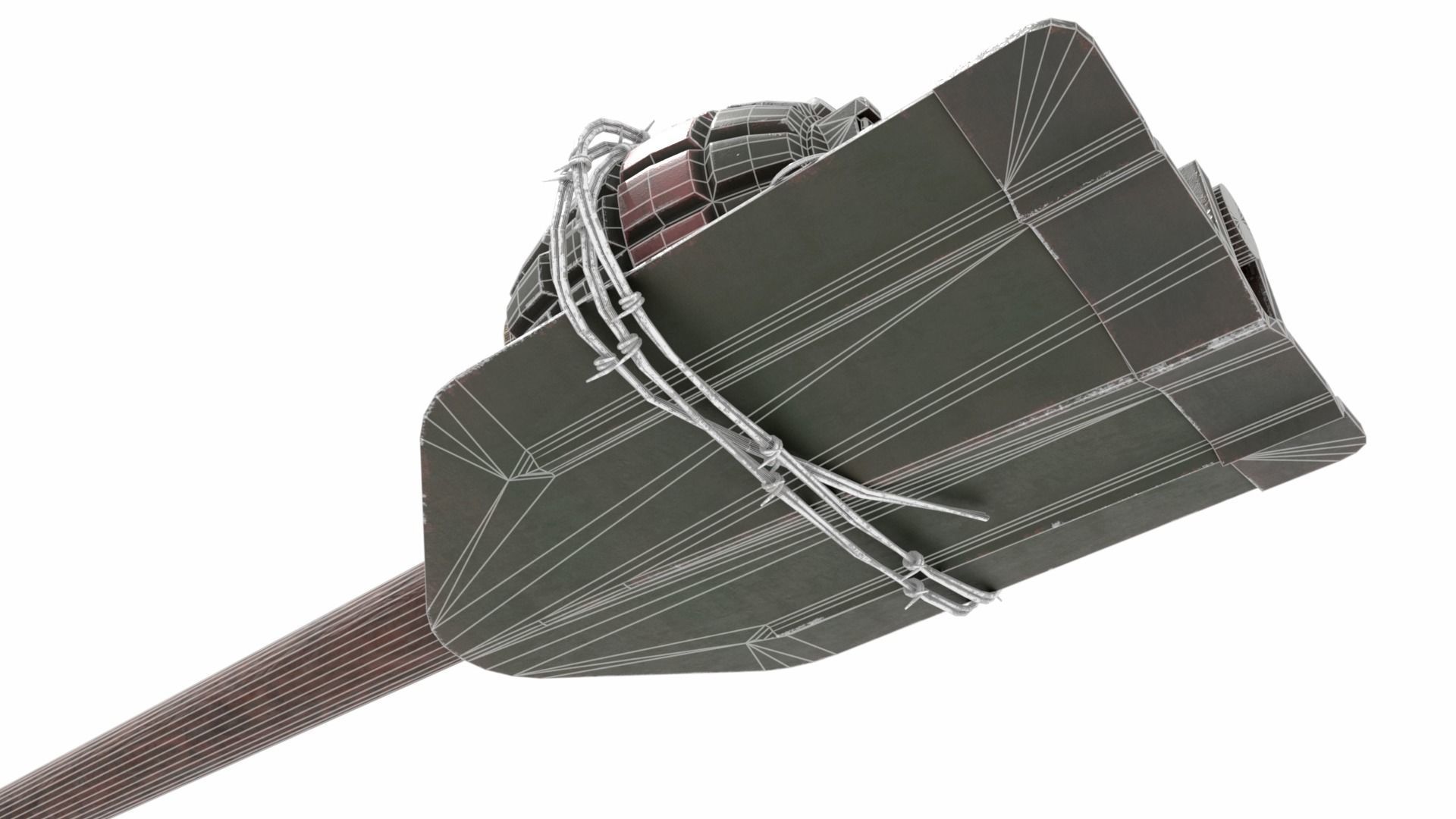 WW2 Improvised Exposive - Folding Shovel Stick Grenade 3D model_21