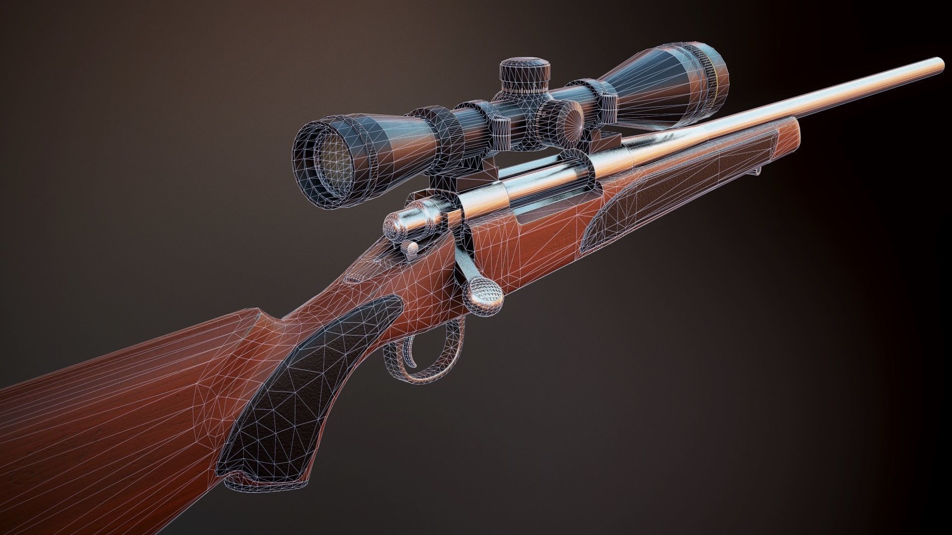 Remington 700 Low-poly 3D model_3