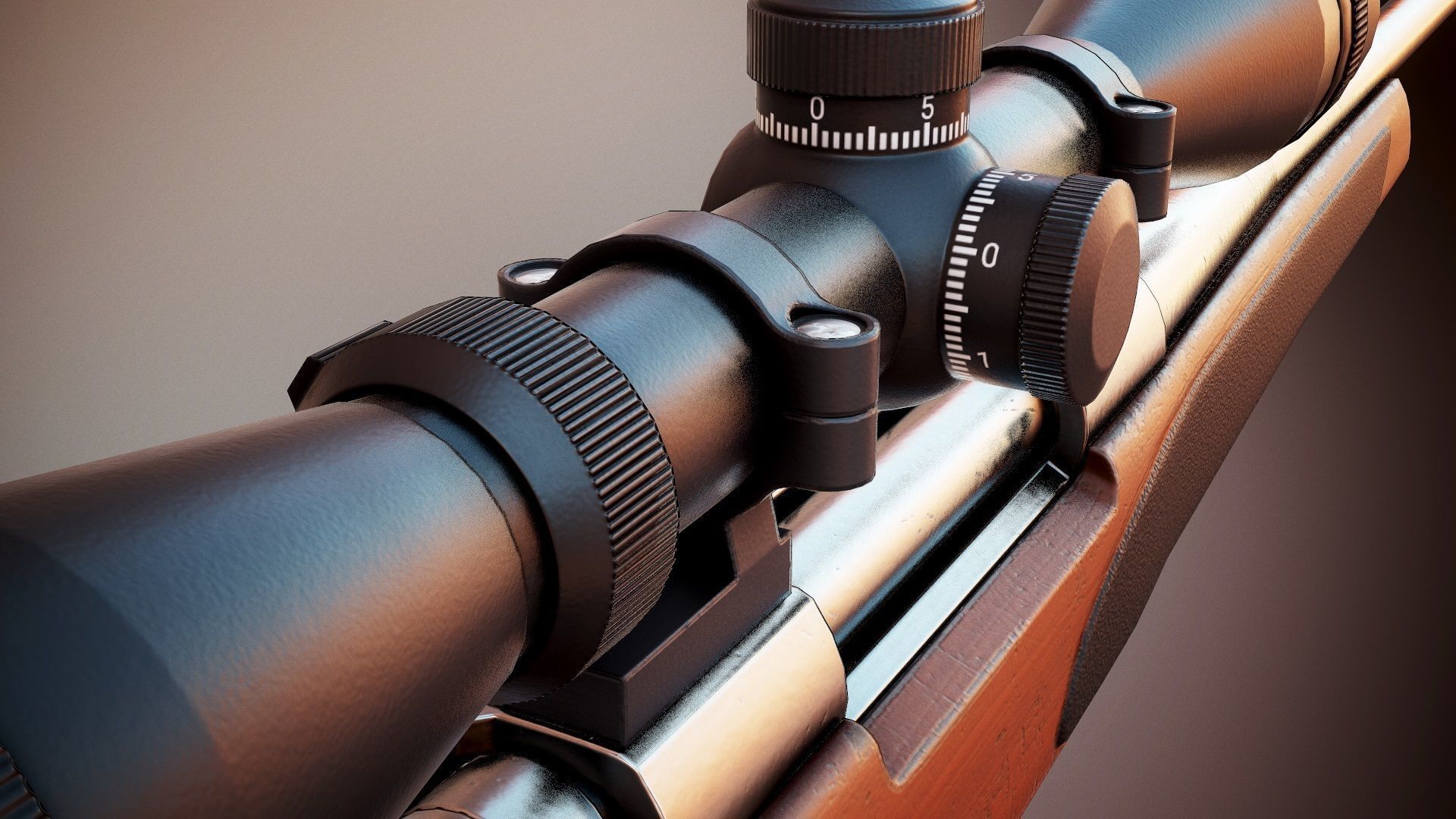 Remington 700 Low-poly 3D model_7