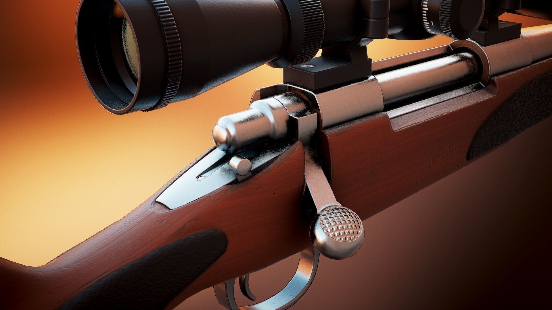 Remington 700 Low-poly 3D model_5