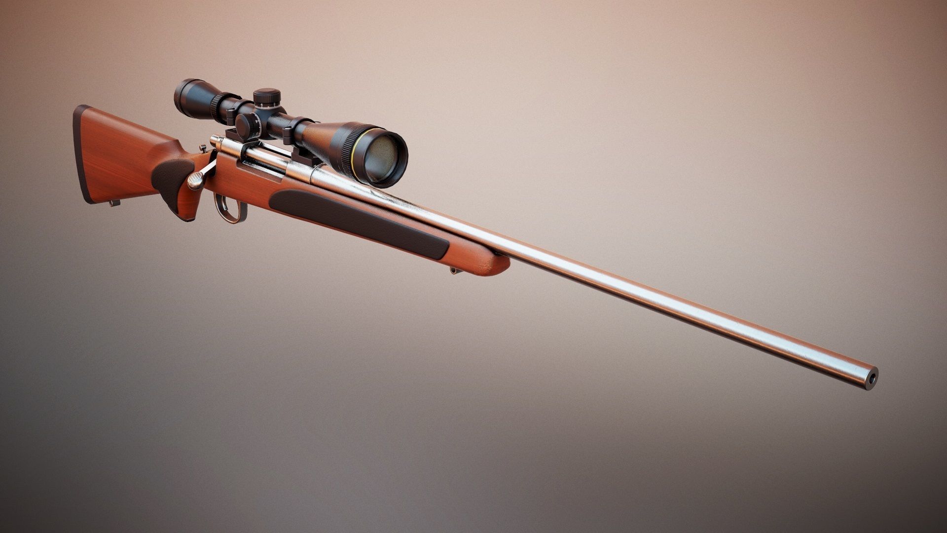 Remington 700 Low-poly 3D model_2