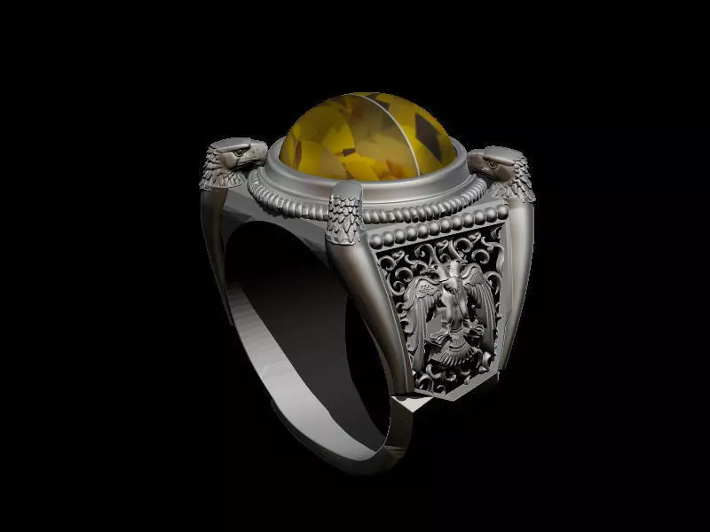 eagle ring 3D print model_0