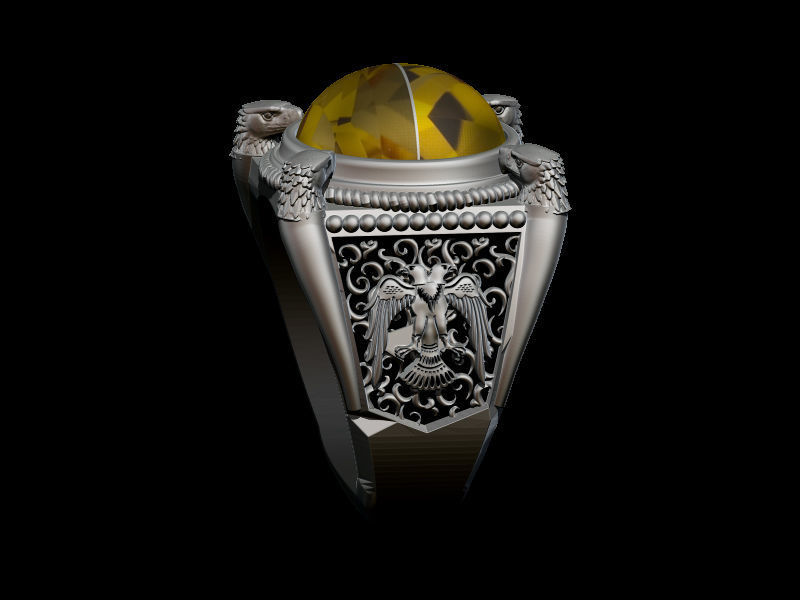 eagle ring 3D print model_4