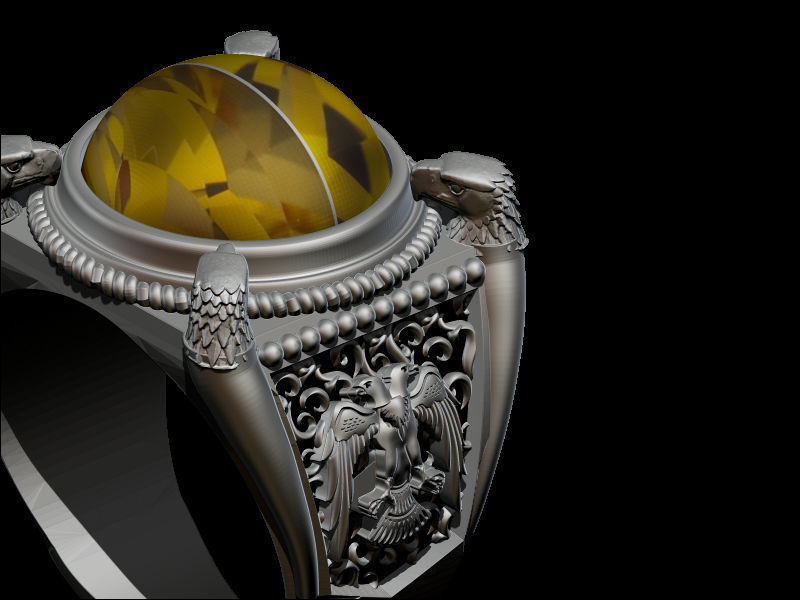 eagle ring 3D print model_2