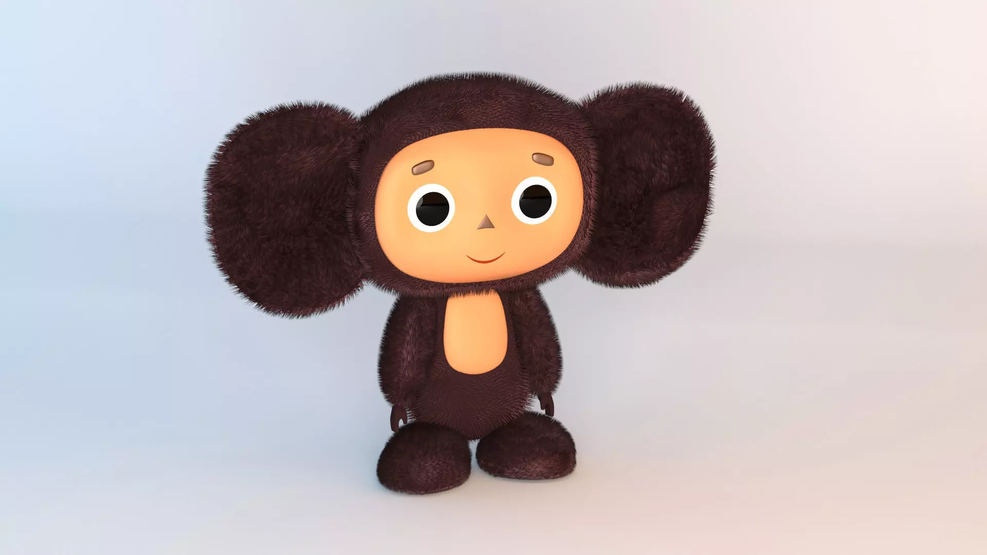 Cheburashka plush monkey 3D model_0