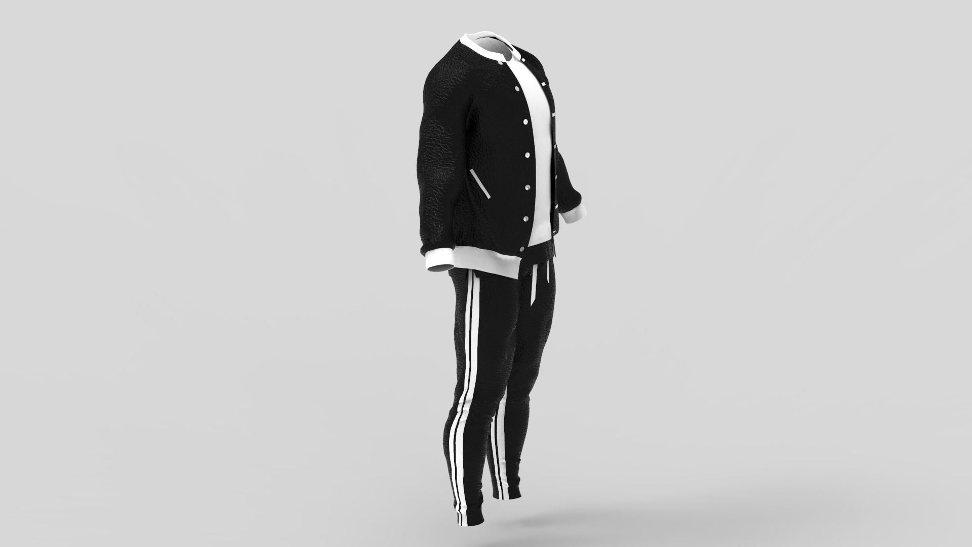 Casual Sweat Suit - Marvelous Designer - Project File Low-poly 3D model_1