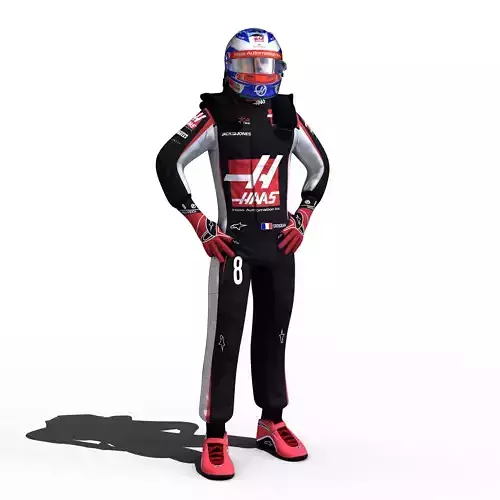 Romain Grosjean 2018 Low-poly 3D model