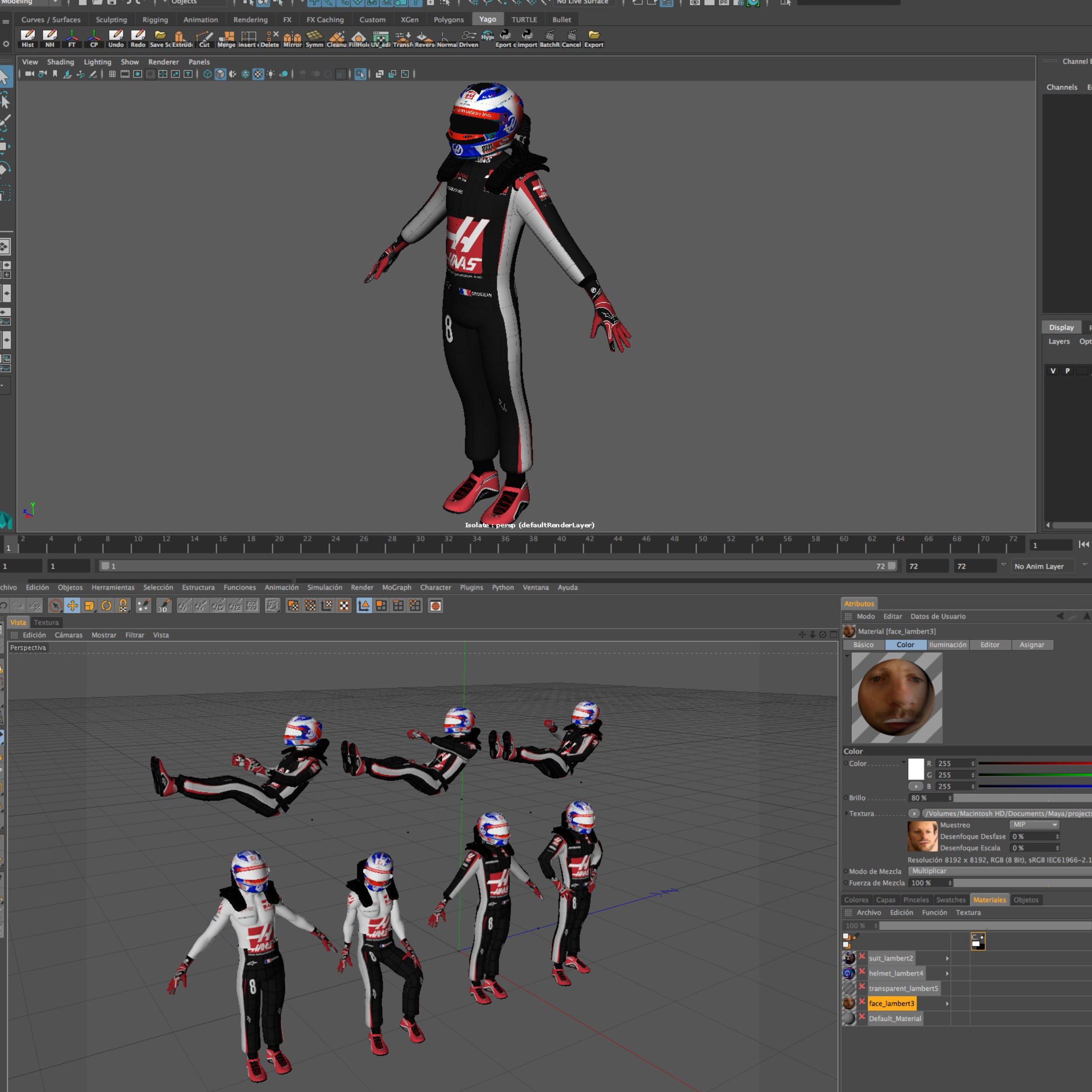 Romain Grosjean 2018 Low-poly 3D model_11