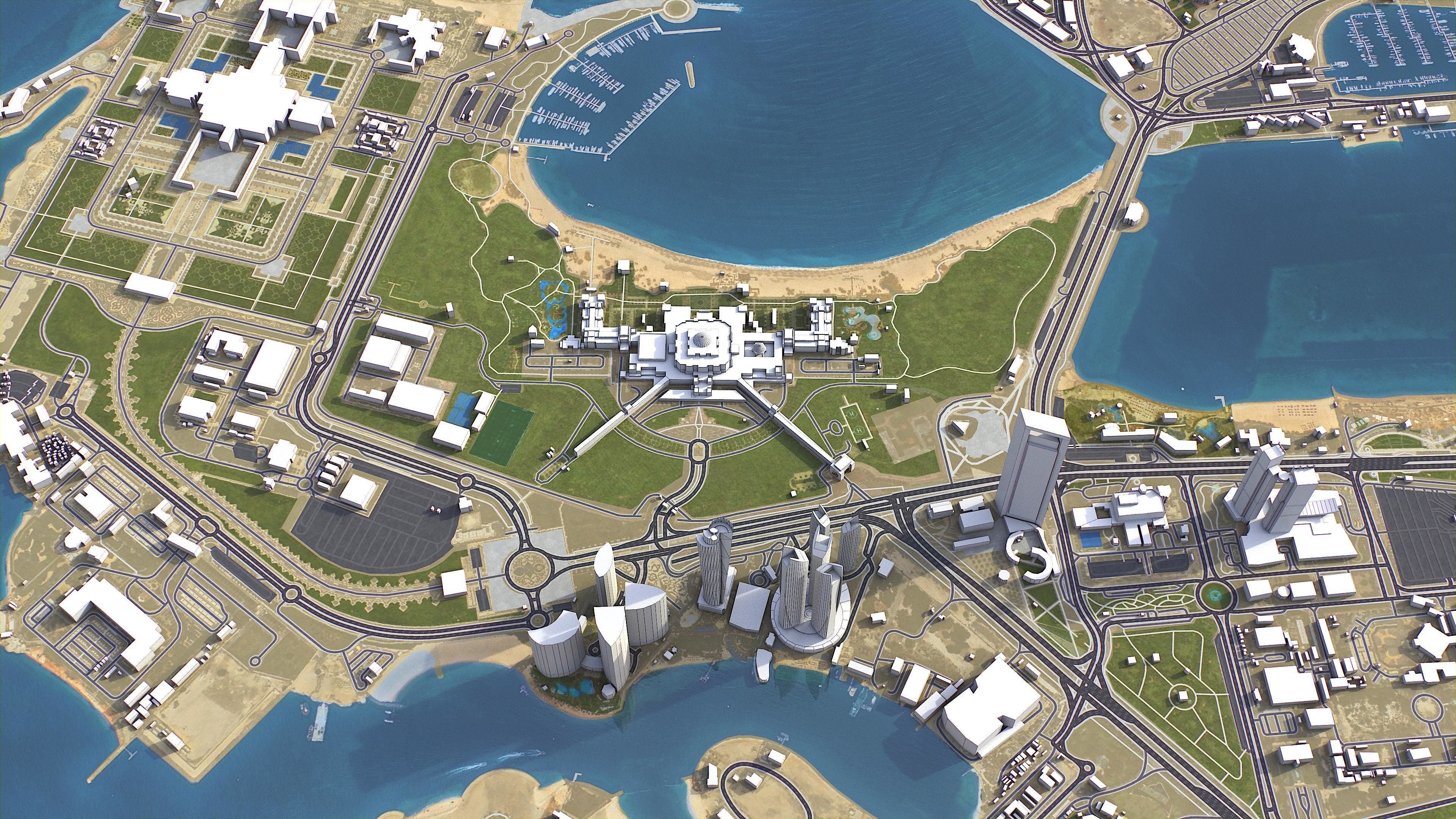 Abu Dhabi - 3D City Model Low-poly 3D model_3