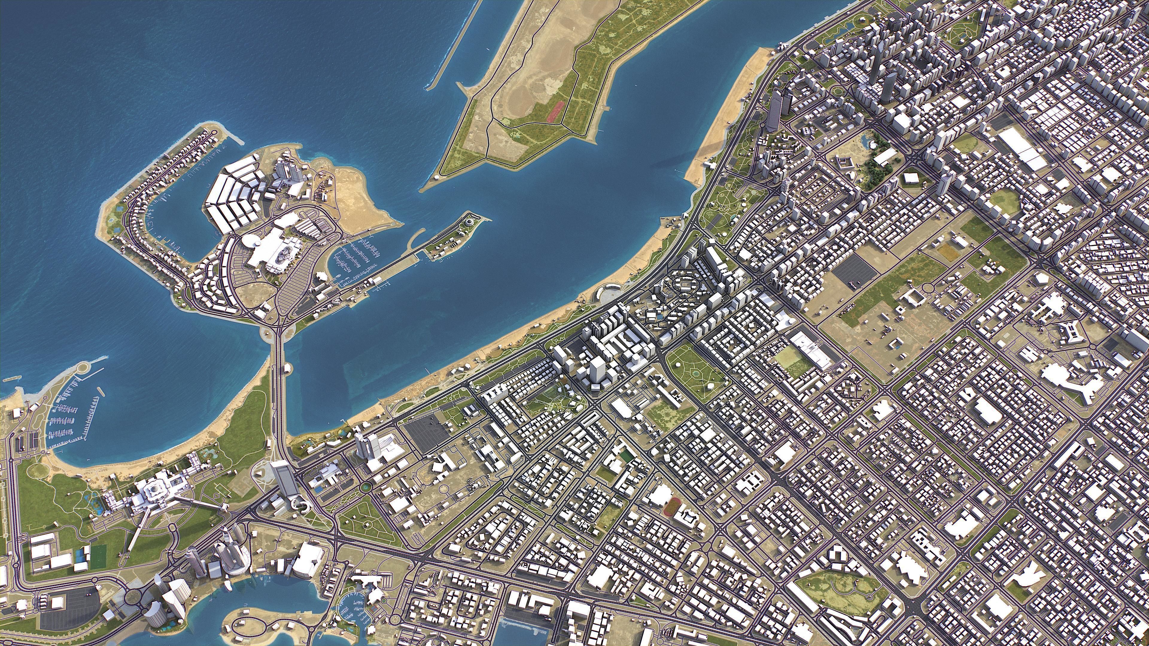 Abu Dhabi - 3D City Model Low-poly 3D model_15