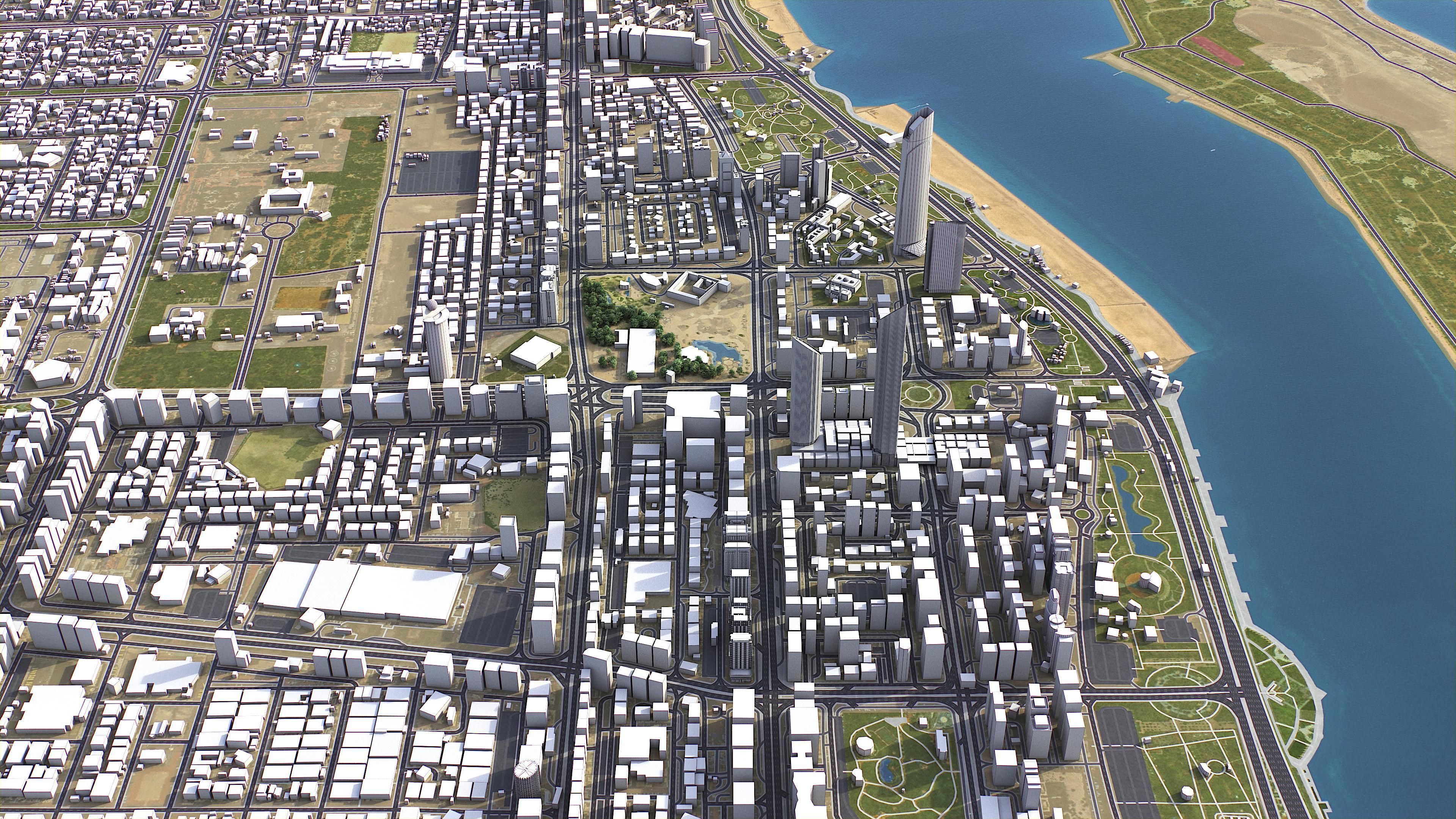 Abu Dhabi - 3D City Model Low-poly 3D model_7