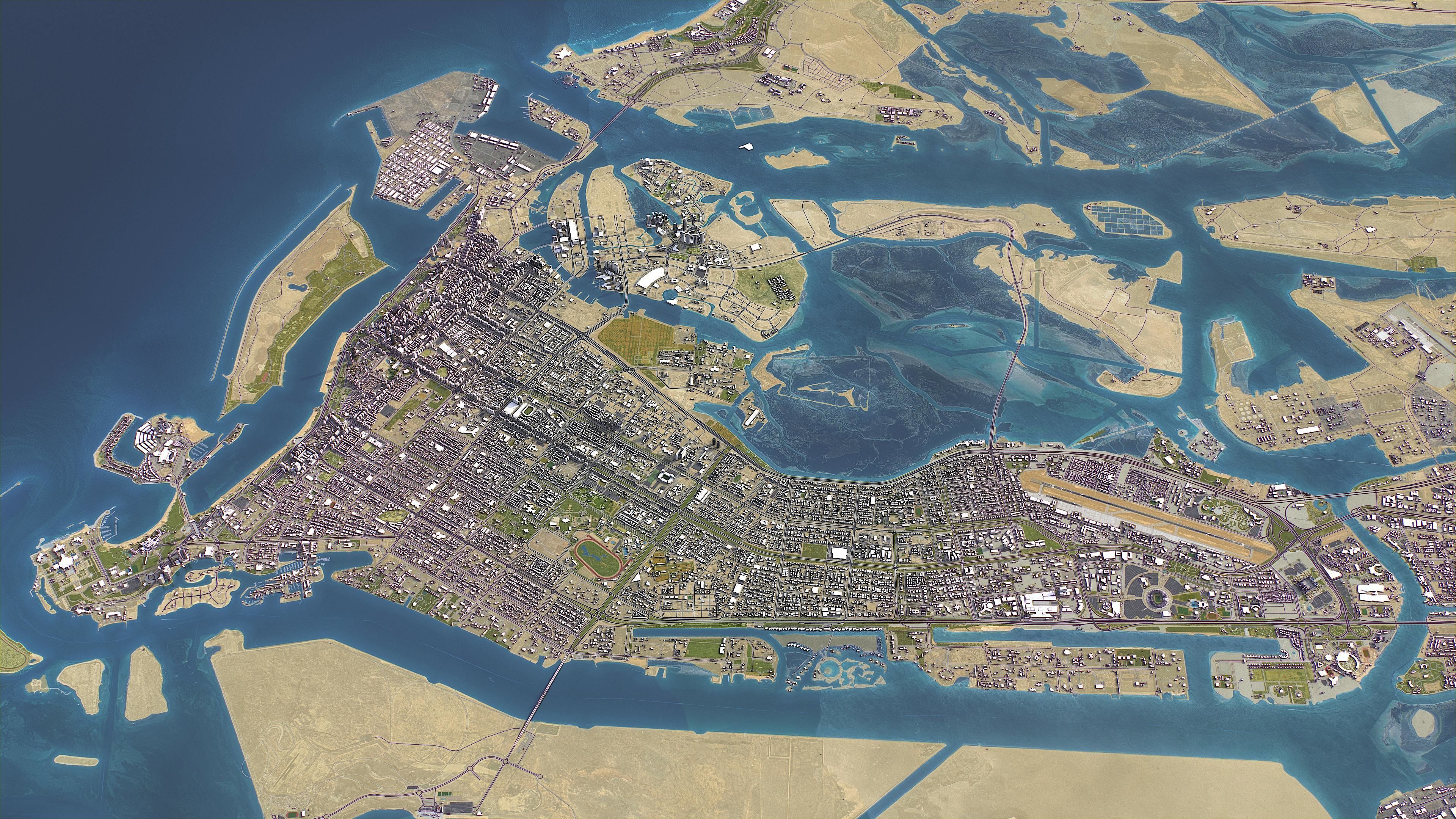 Abu Dhabi - 3D City Model Low-poly 3D model_8