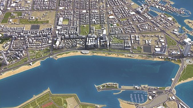 Abu Dhabi - 3D City Model Low-poly 3D model 7