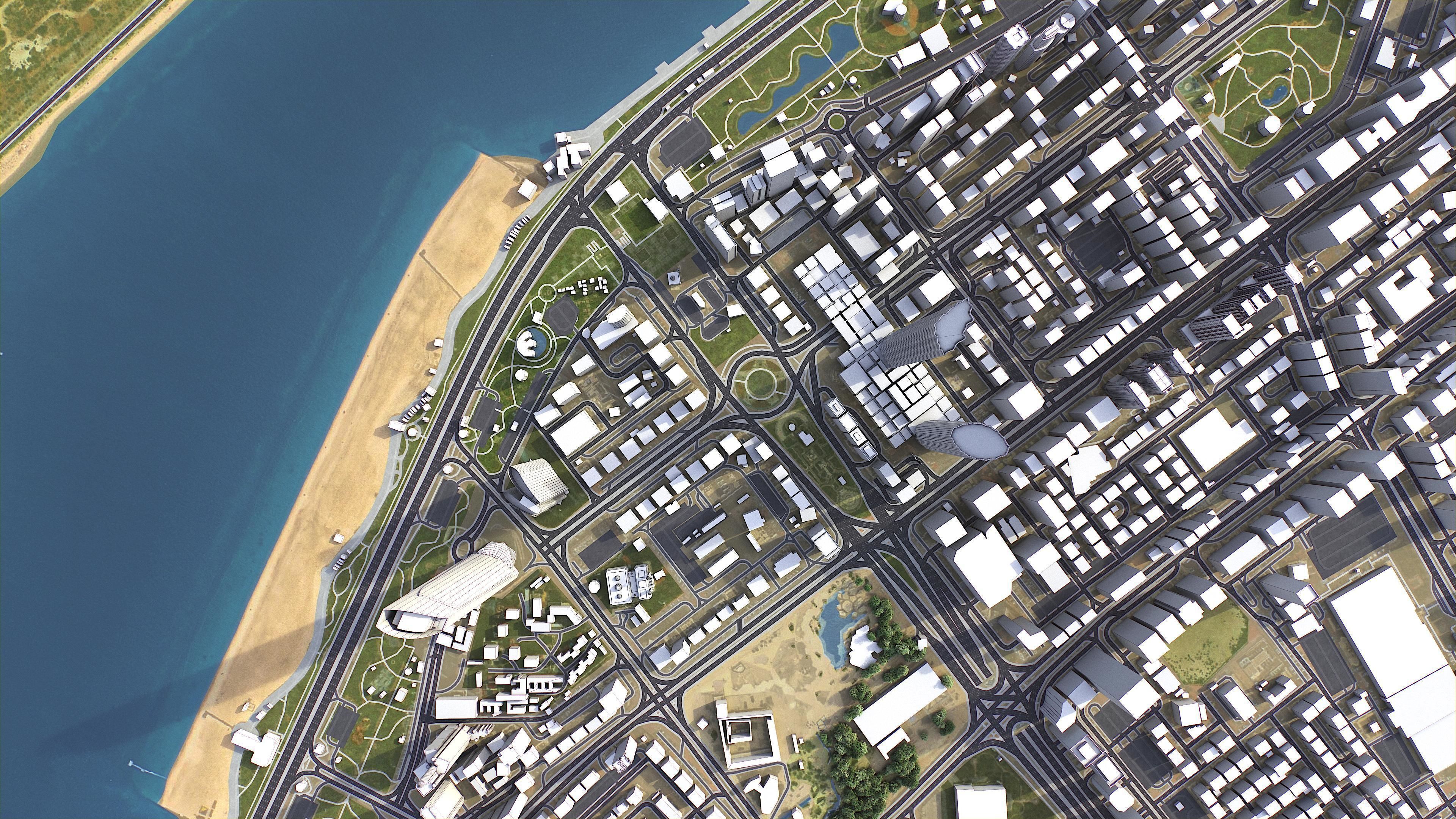 Abu Dhabi - 3D City Model Low-poly 3D model_5