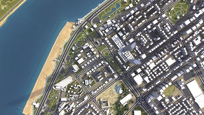Abu Dhabi - 3D City Model Low-poly 3D model 6