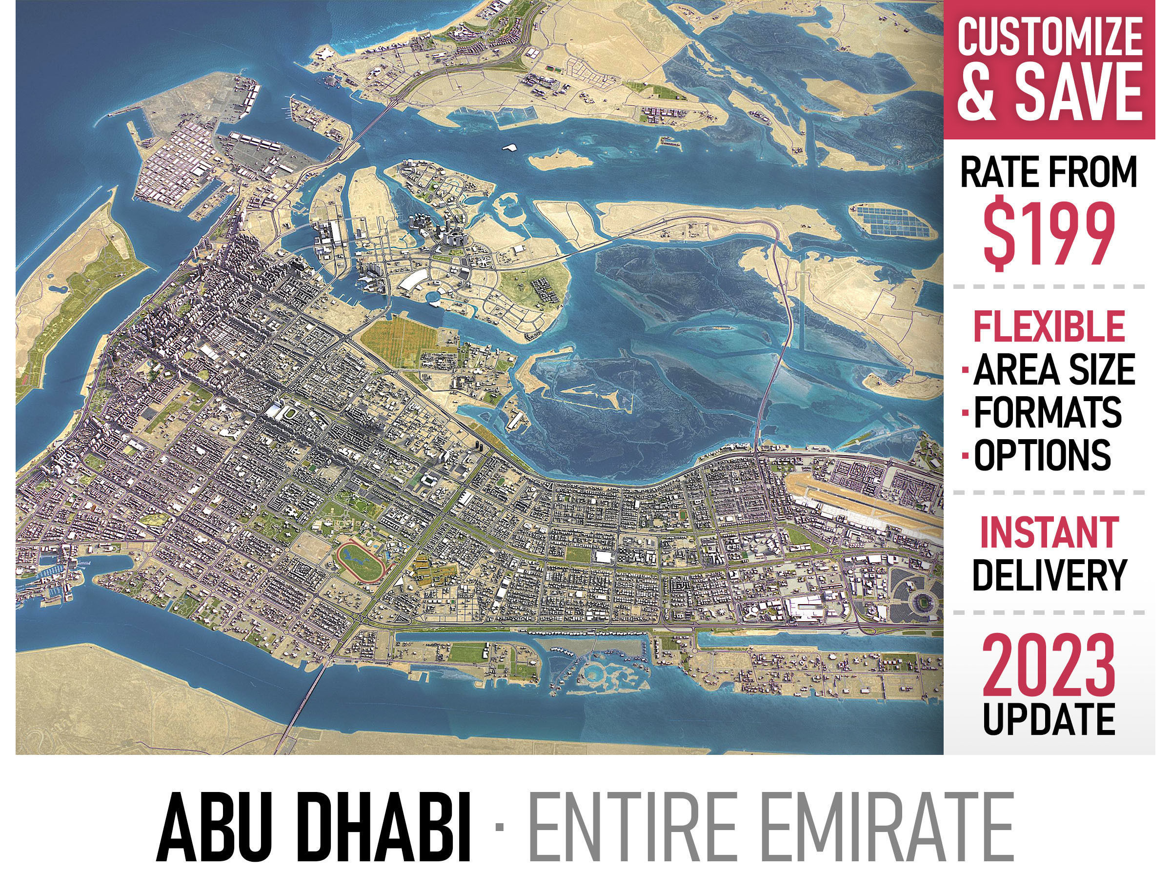 Abu Dhabi - 3D City Model Low-poly 3D model_0