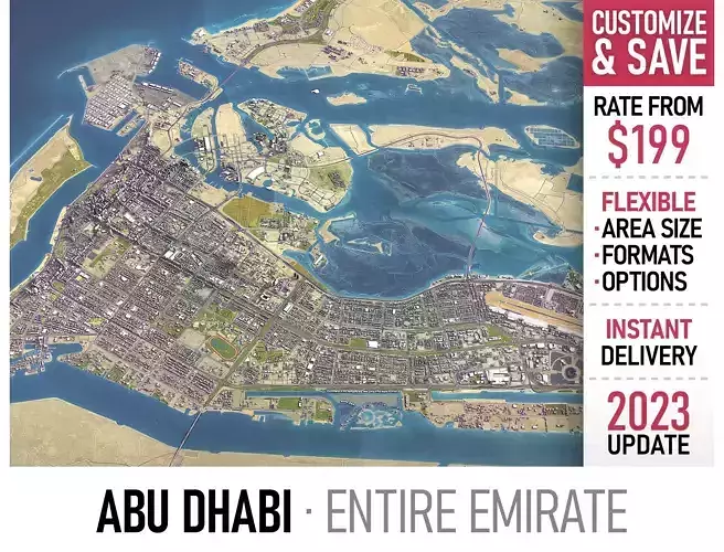 Abu Dhabi - 3D City Model Low-poly 3D model