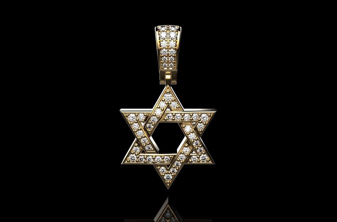 STAR OF DAVID DIAMOND PENDANT18k 3D print model