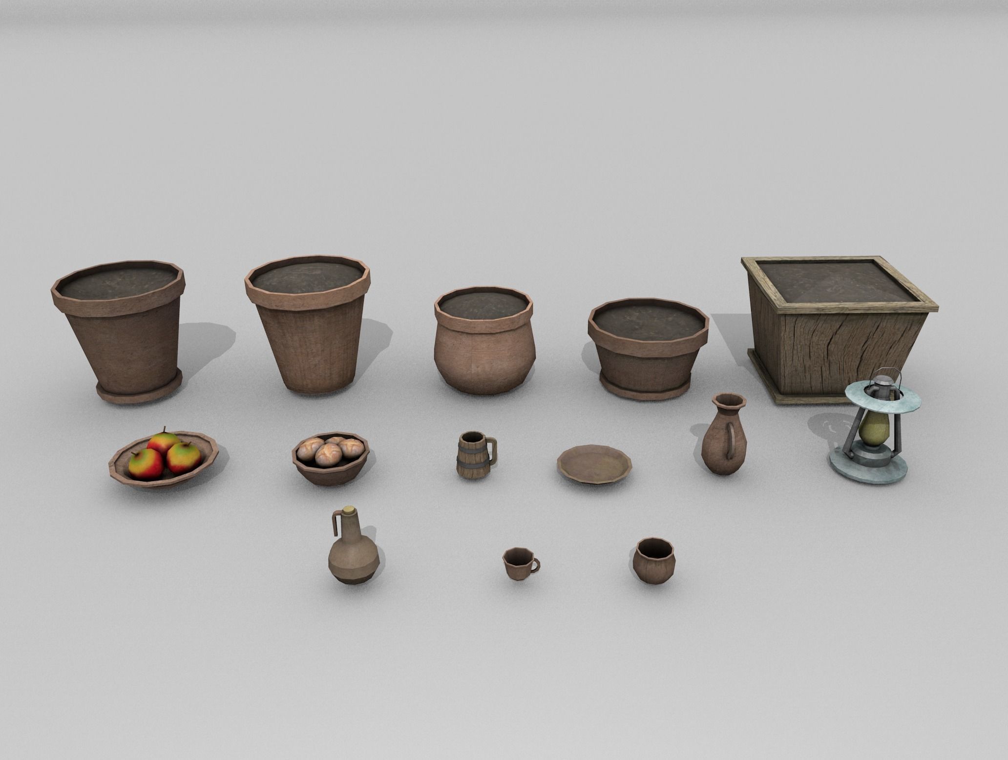 Village Props Low-poly 3D model_9