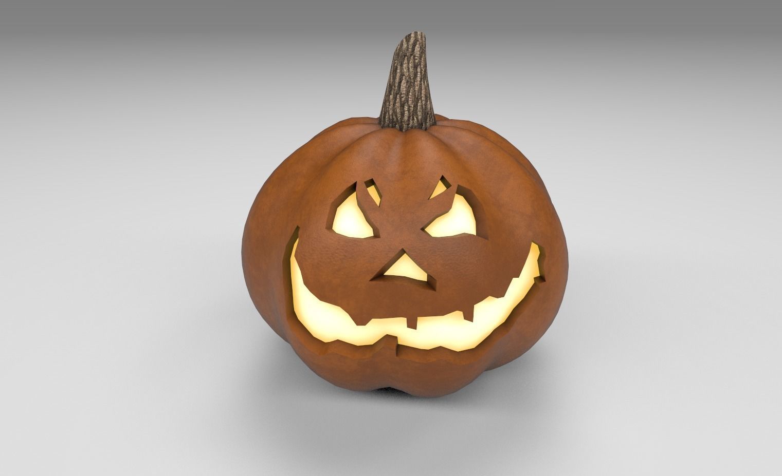 Halloween pumpkin Low-poly 3D model_1