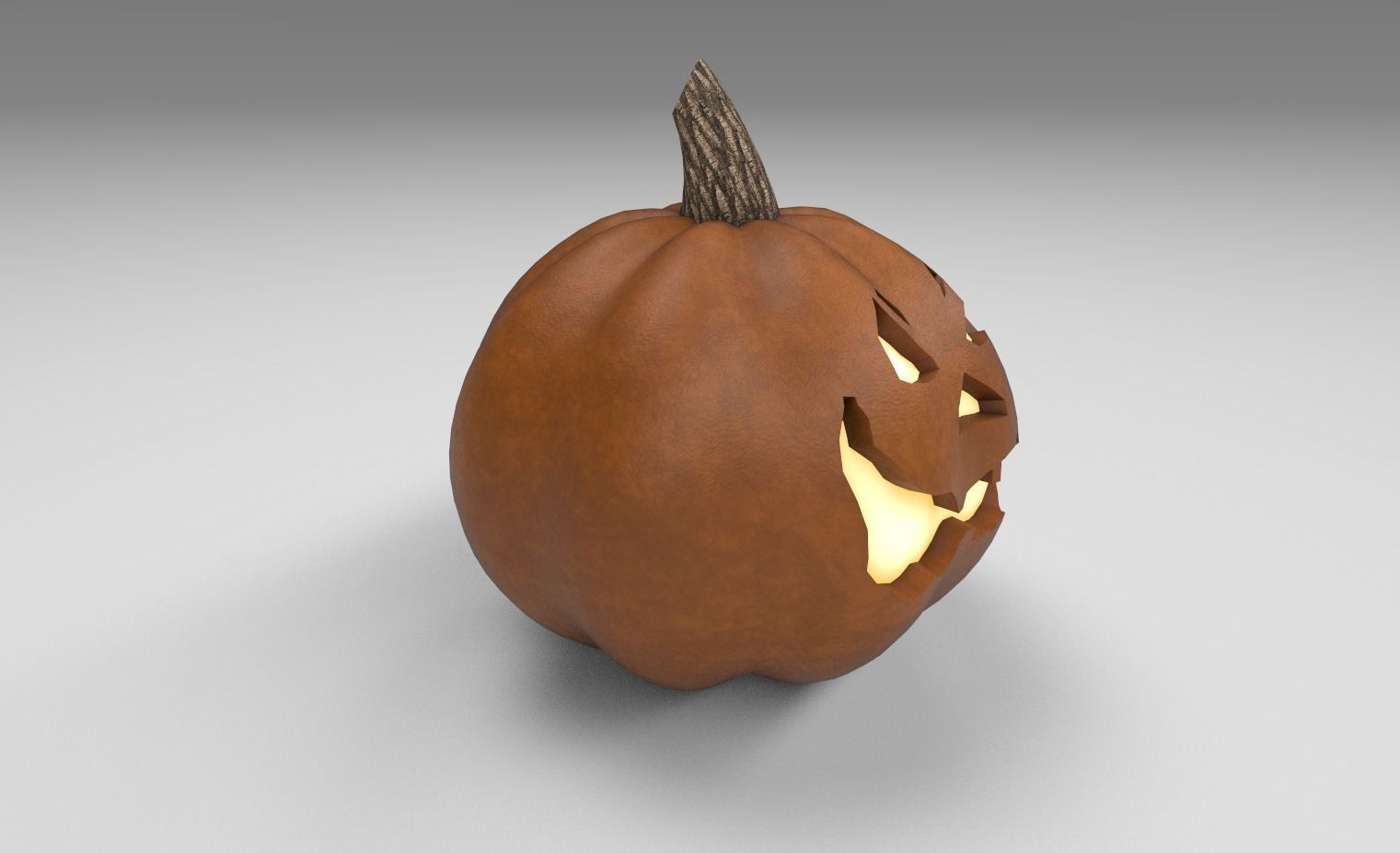 Halloween pumpkin Low-poly 3D model_2