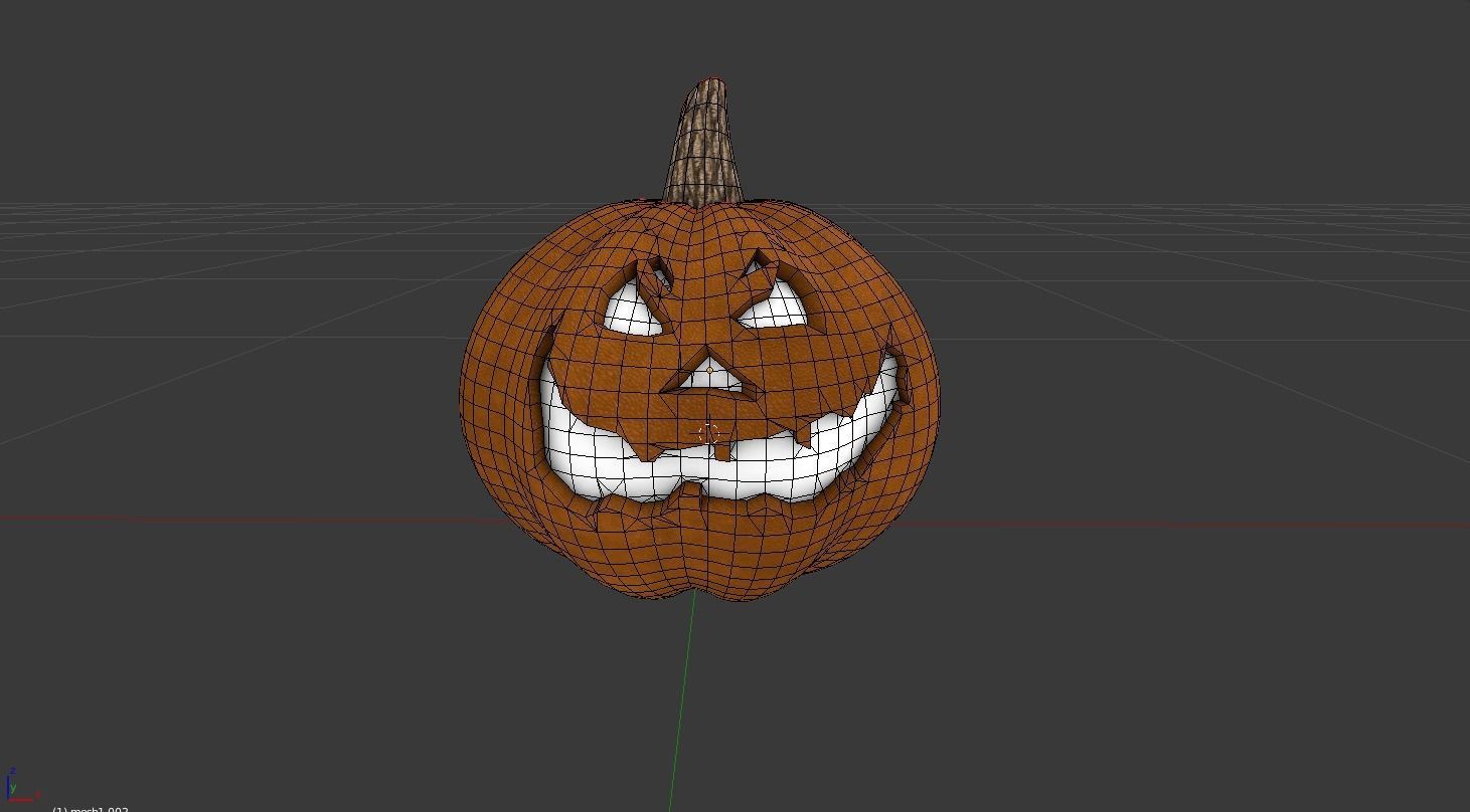 Halloween pumpkin Low-poly 3D model_3