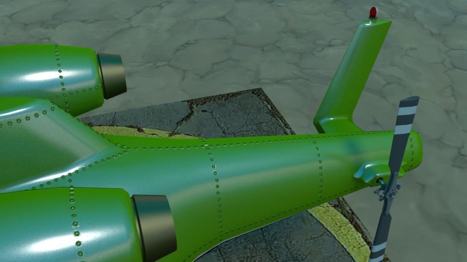 Rigged low poly cartoon helicopter Low-poly 3D model_7