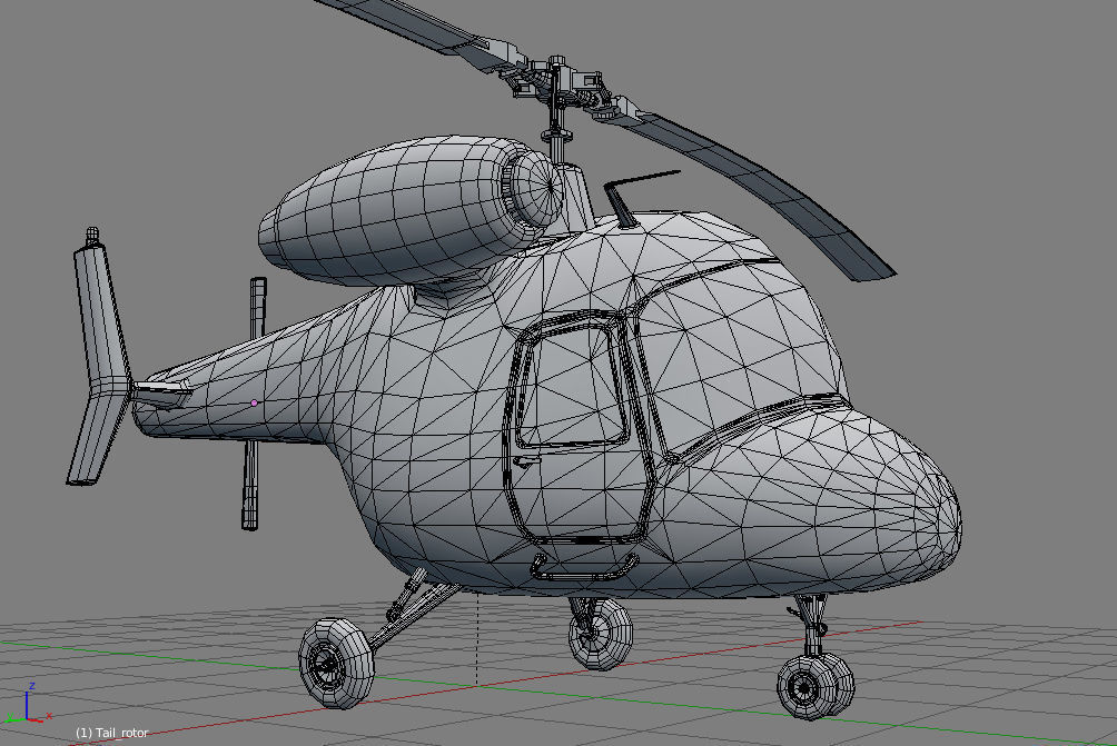 Rigged low poly cartoon helicopter Low-poly 3D model_11