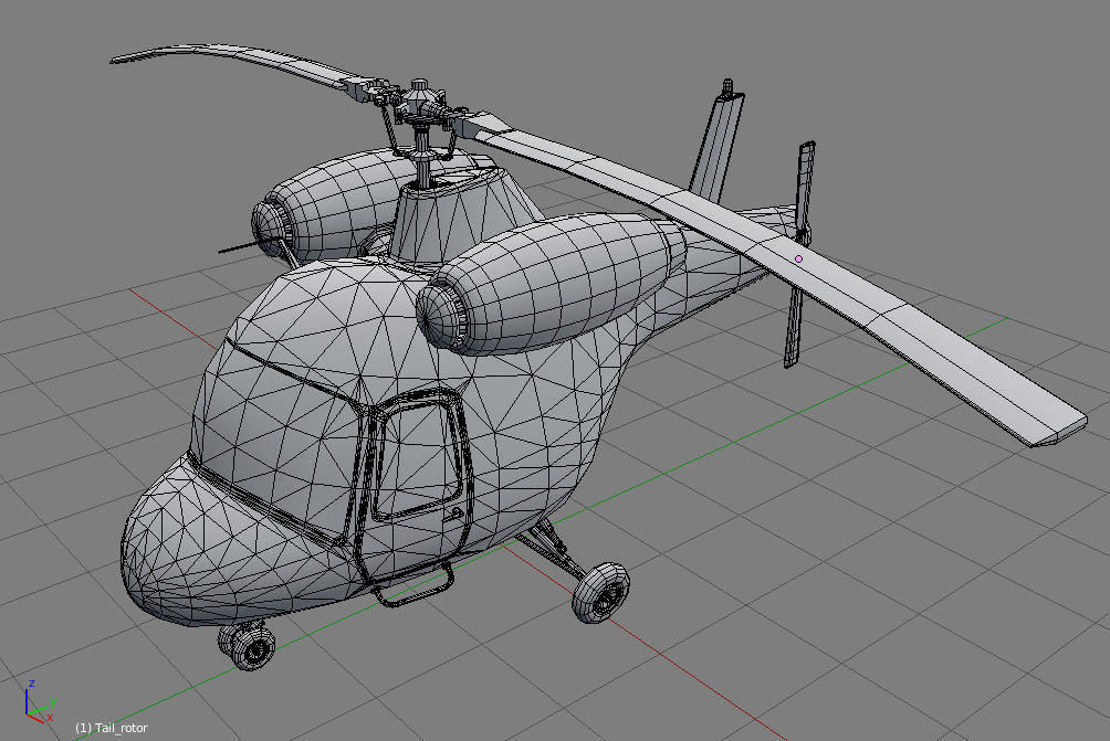 Rigged low poly cartoon helicopter Low-poly 3D model_10