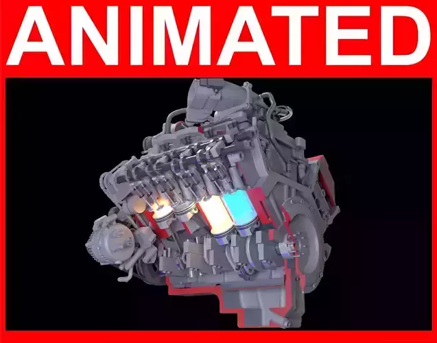 How Engine Ignition Works Cutaway Animation 3D model
