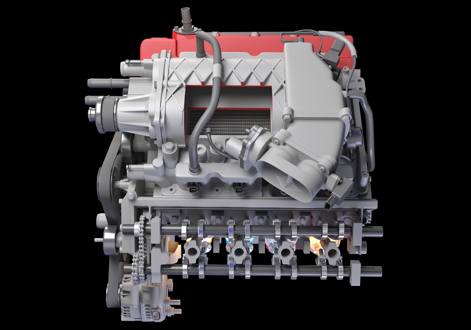 How Engine Ignition Works Cutaway Animation 3D model_20