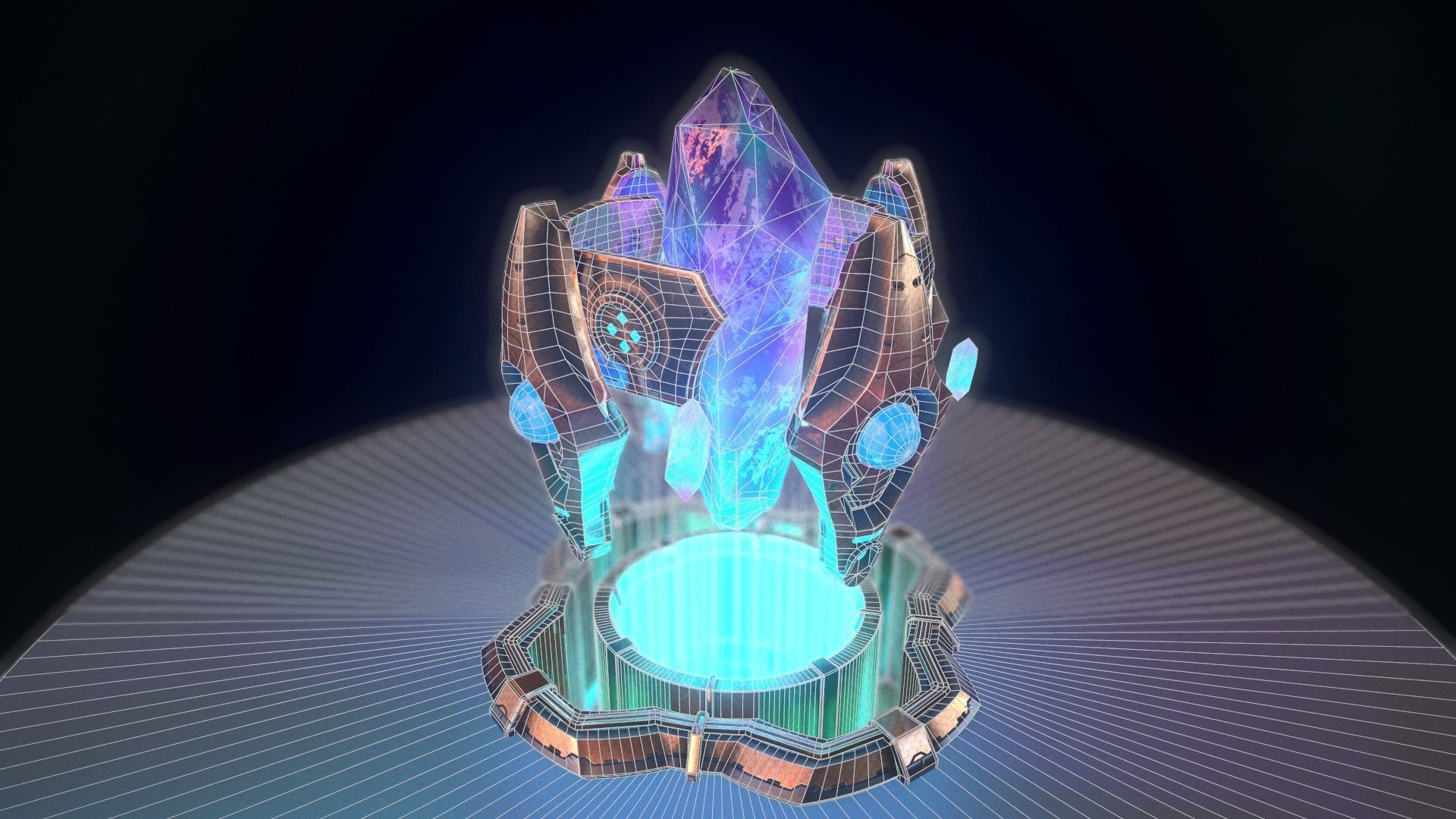 Crystal altar PBR Low-poly 3D model_15