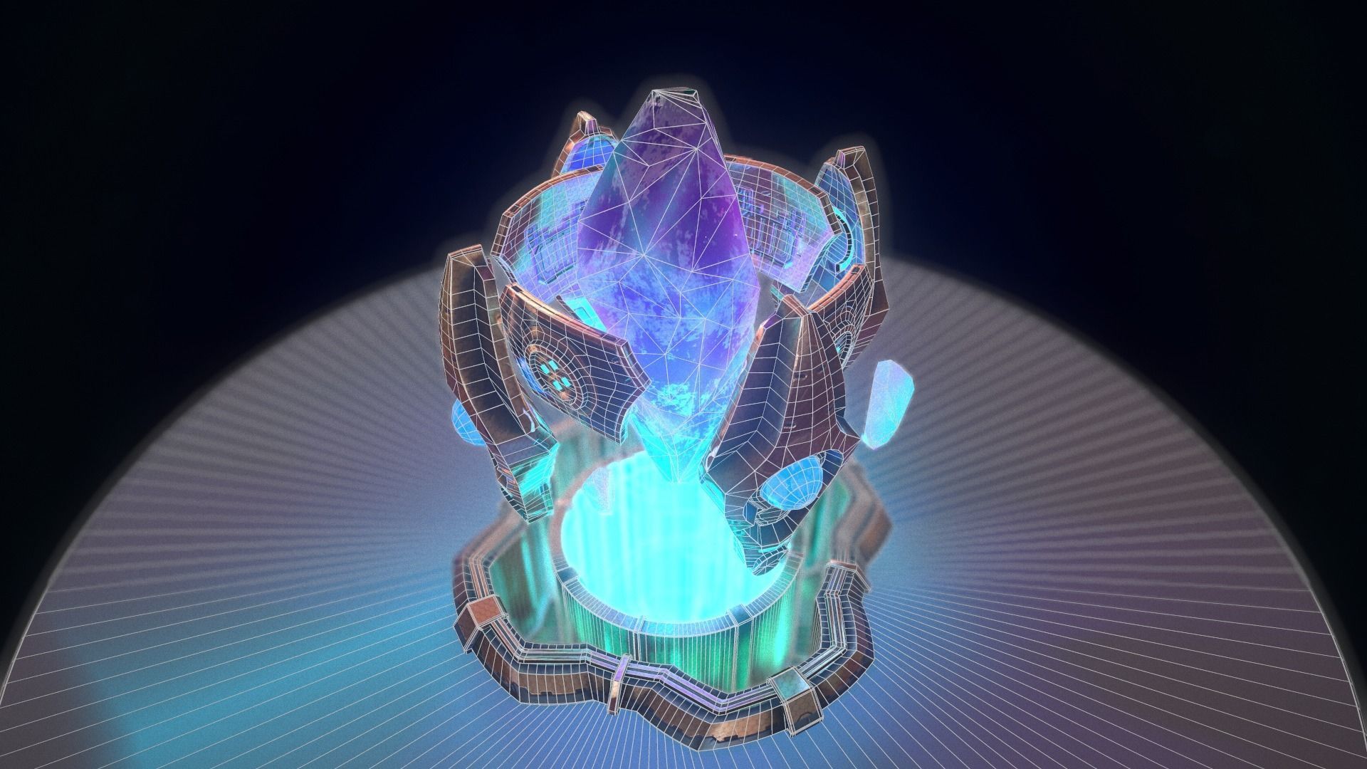 Crystal altar PBR Low-poly 3D model_7