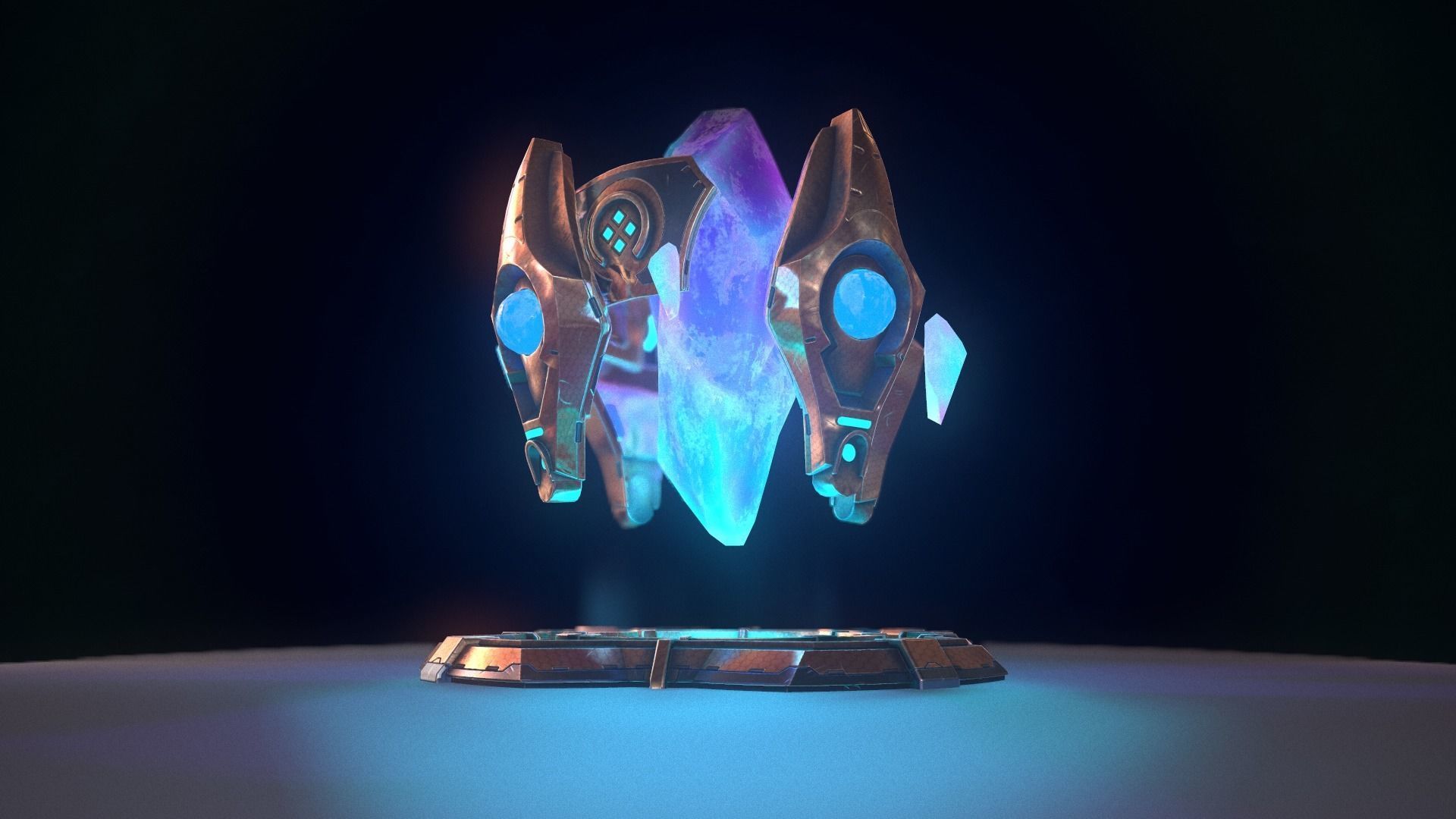 Crystal altar PBR Low-poly 3D model_9