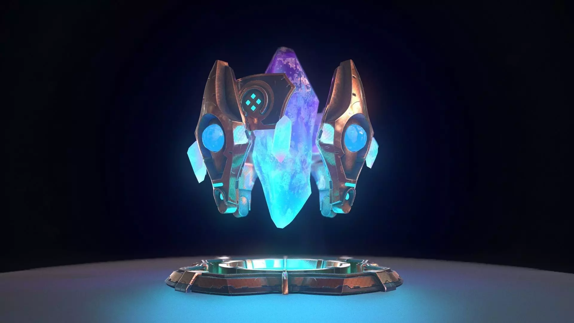 Crystal altar PBR Low-poly 3D model_0