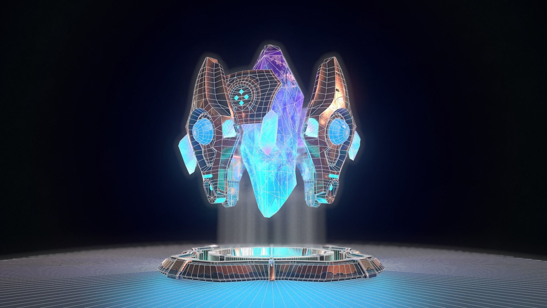 Crystal altar PBR Low-poly 3D model_2