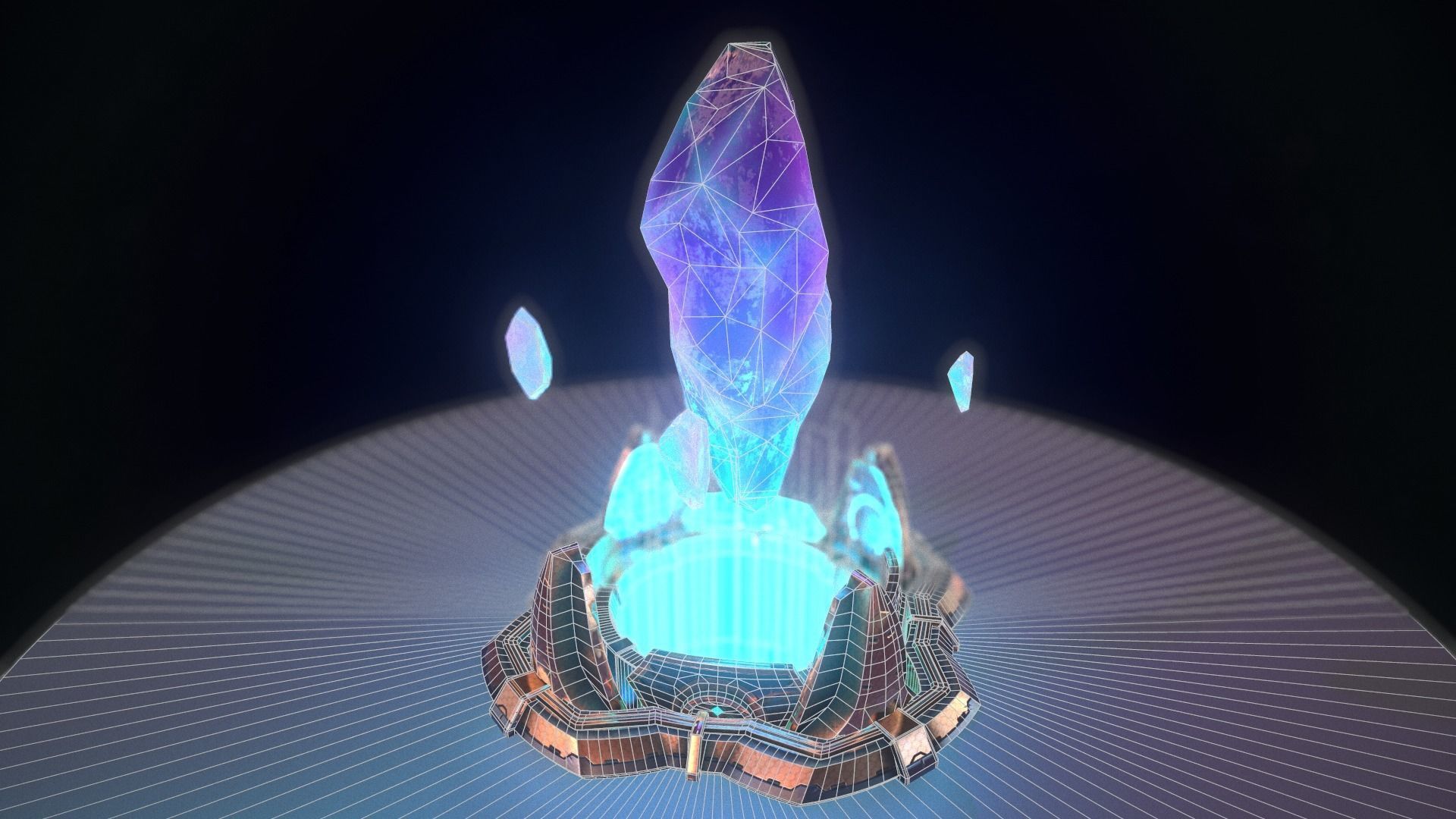Crystal altar PBR Low-poly 3D model_14