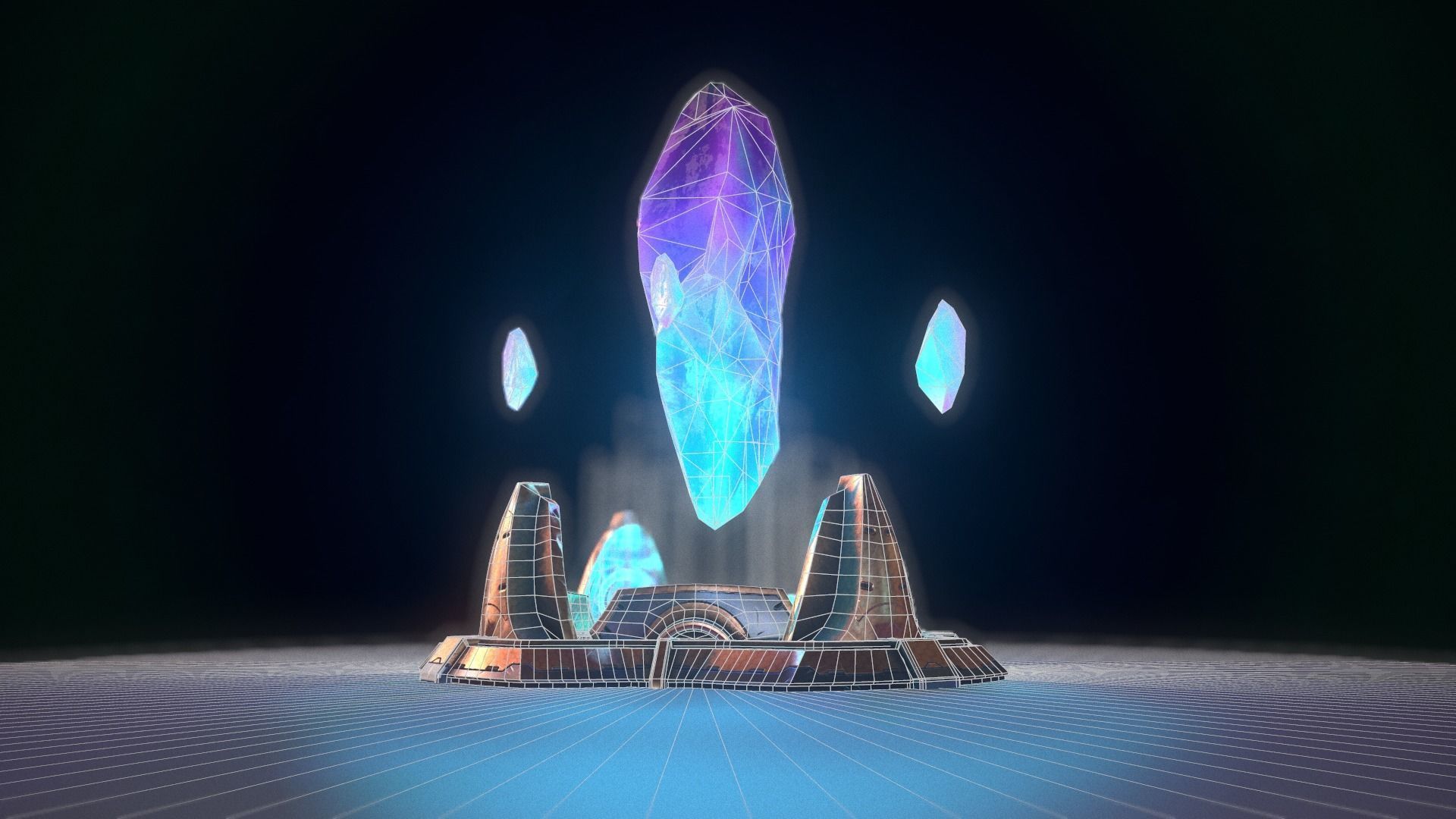 Crystal altar PBR Low-poly 3D model_11