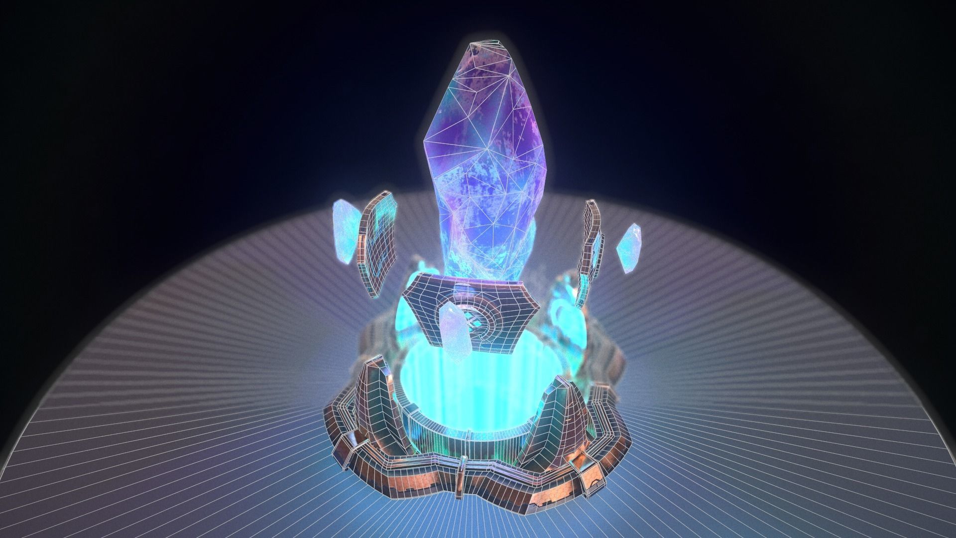 Crystal altar PBR Low-poly 3D model_16