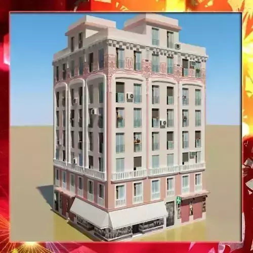 Photorealistic Low Poly Building