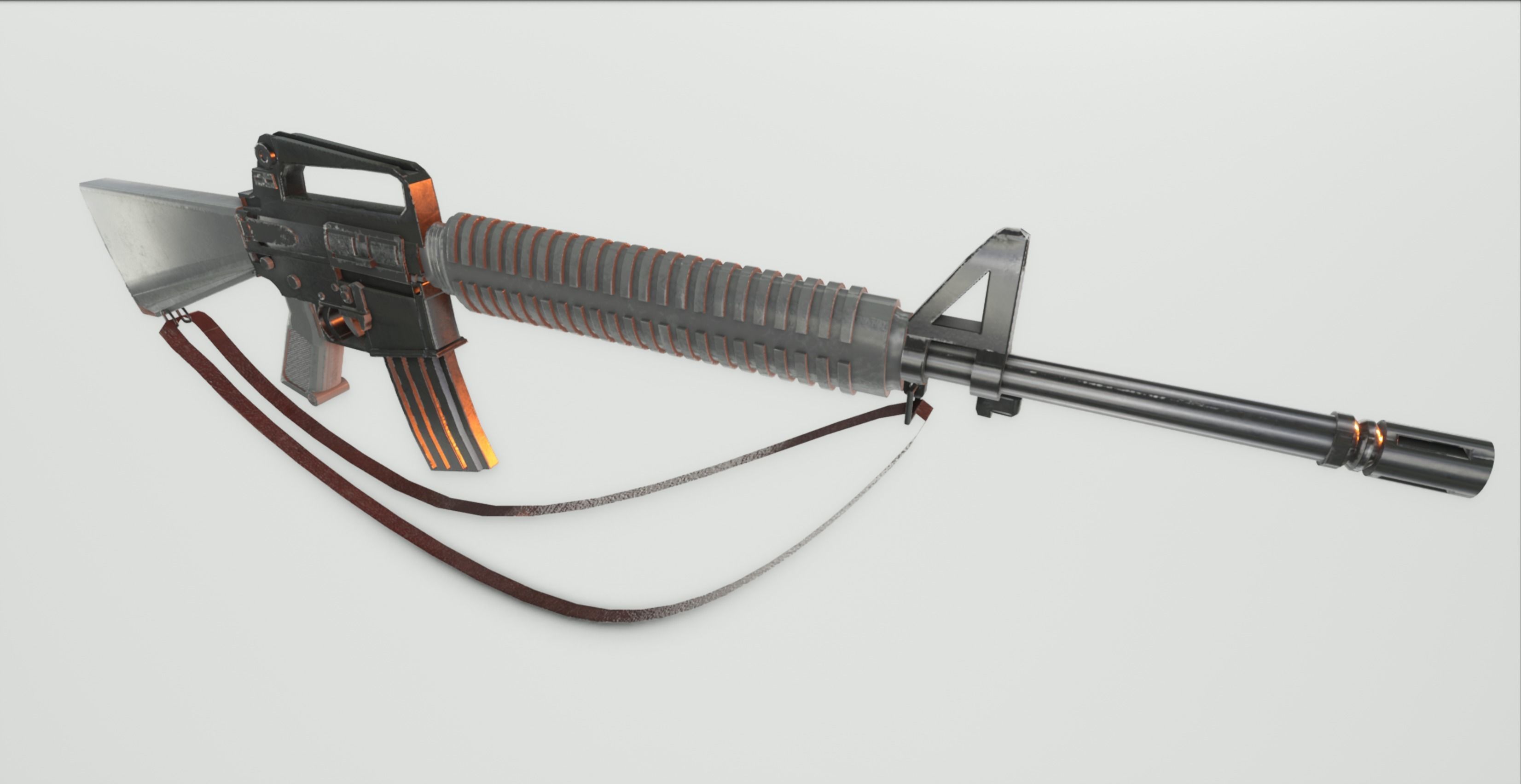 M16 Assault Rifle Low-poly 3D model_1